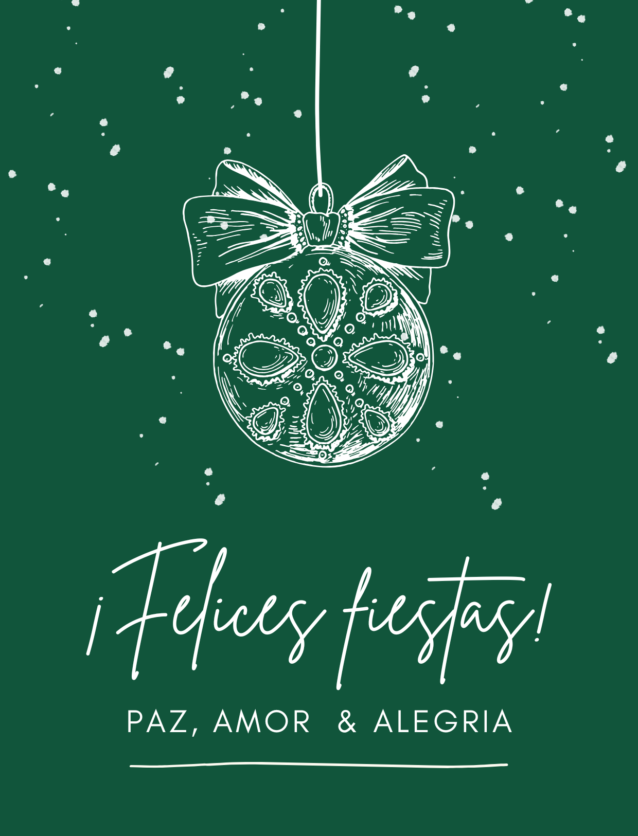 Tarjeta vertical felices fiestas monocromatico verde y blanco